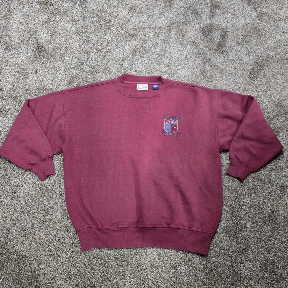 Crable Sportswear Pullover Sweatshirt Fleece Golf Maroon L Men's